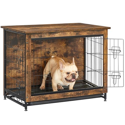 32.5" Dog Crate Furniture, Indoor Dog Kennel Side End Table, view 2