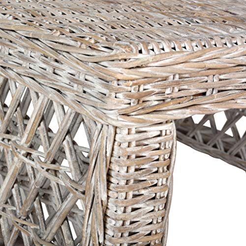 SAFAVIEH Home Collection Hila White Wash Wicker Coffee Table