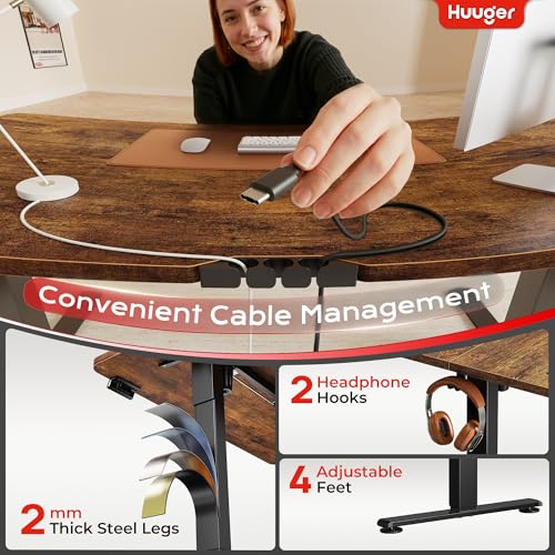 Electric Standing Desk with Power Outlets and USB-C Port, view 7