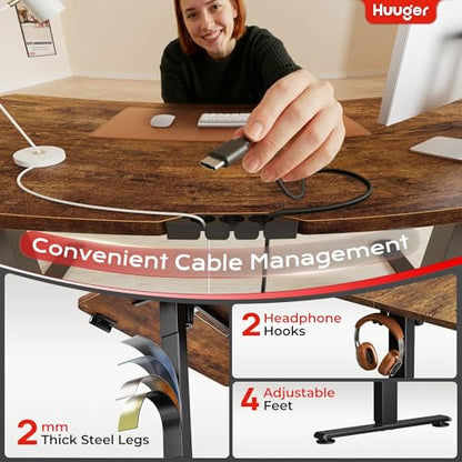 Electric Standing Desk with Power Outlets and USB-C Port, view 7