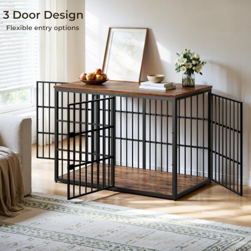 54'' XXXL Dog Crate Furniture with 3 Doors for Large Dogs, view 4