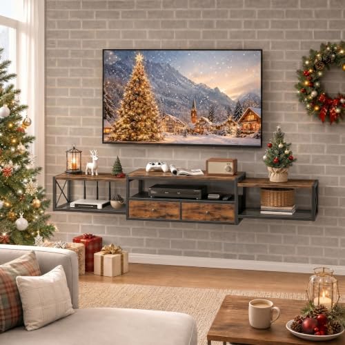 55" Floating TV Stand, Modern Entertainment Center, view 2