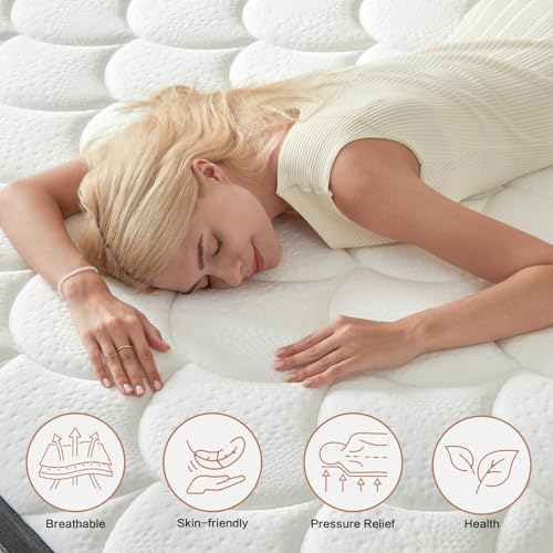 Full Size Mattress, 14 Inch Hybrid Bed in a Box, Euro Top Memory Foam, view 4
