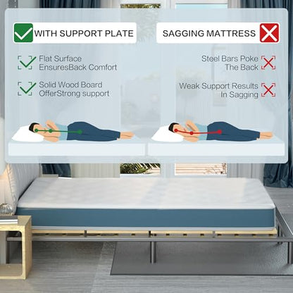 Heavy Duty Bed Panels Foldable Box Spring,Bed Support Slats,Twin Bed Board Under Mattress Support(57'x 80' Queen Size)