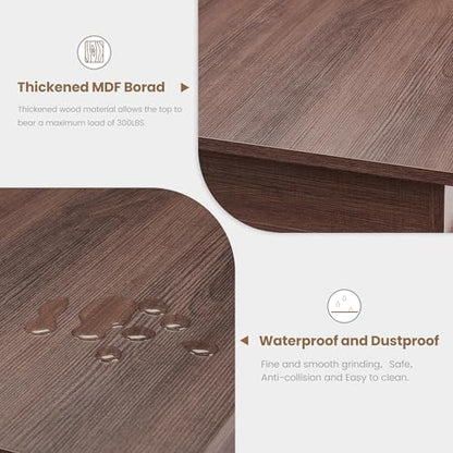 Farmhouse Dining Table for 6-8 People, 71 in Long Kitchen Tables with Wooden Sturdy Frame, 6 ft Large Rectangular Dinner Table for Dining Room, Kitchen (Brown, 71" Non-extendable)