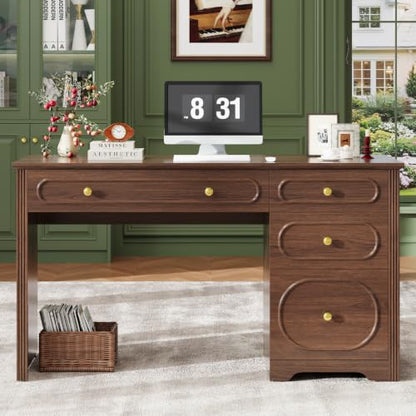 Executive Desk 47" with 3 Storage Drawers & A File Drawer, Walunt, view 8