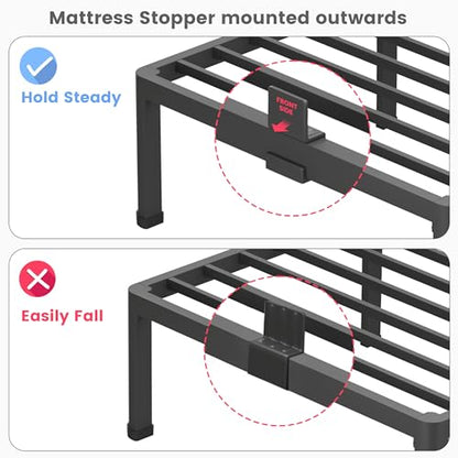 4 Inch Twin Bed Frame Low Profile with Rounded Legs, Easy Assembly, view 7