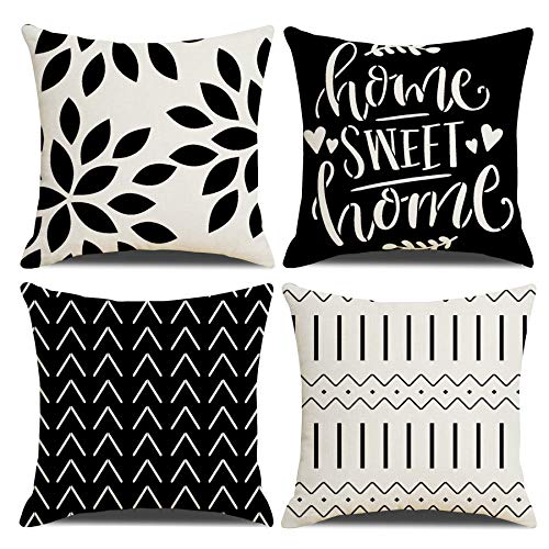 Throw Pillow Covers 24x24Inch, Pillow Covers 24x24,Squar Pillow Covers Set of 4 Boho Modern Farmhouse Neutral Decorative Pillowcases Linen Cushion Case for Couch, Bed, Home Decor