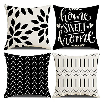 Throw Pillow Covers 24x24Inch, Pillow Covers 24x24,Squar Pillow Covers Set of 4 Boho Modern Farmhouse Neutral Decorative Pillowcases Linen Cushion Case for Couch, Bed, Home Decor