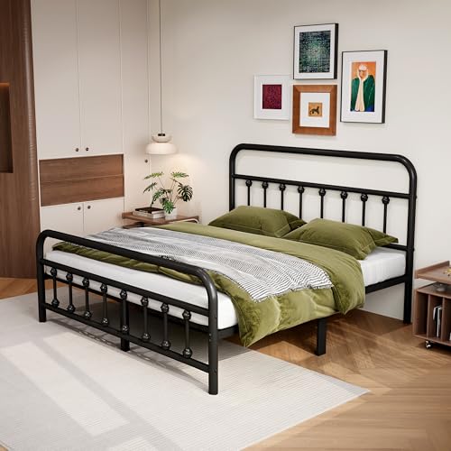14Inch Metal Bed Frame, Full Size Bed Frame with Storage Space, view 5