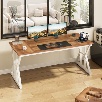 55" Large Computer Desk with Thickened Frame for Home Office, Living Room, view 5