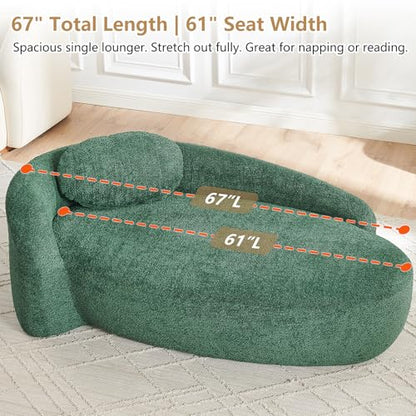 Upholstered Chaise Lounge Indoor for Living Room Bedroom, view 5