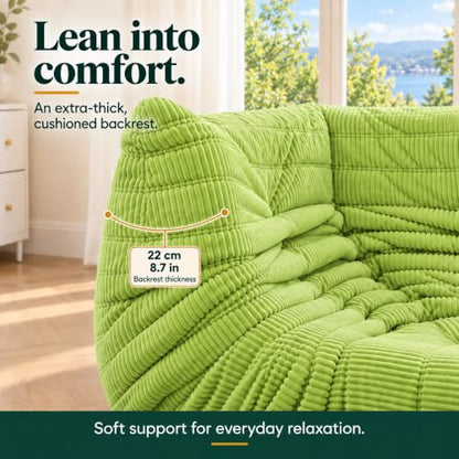 Fireside Corner Chair, Mid Century Armless Floor Sofa, view 5