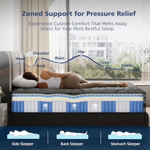 Twin Mattress,14 Inch Twin Size Mattress in a Box,Hybrid Memory Foam, view 3