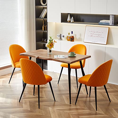 Modern Dining Table Set for 4,Durable Home Table with Chair,Stylish Rectangular Dining Table Upholstered Dining Chair Velvet Thick Cushion Room Chair for Restaurant,Dining Room,Store