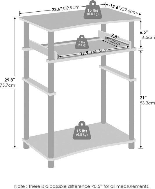 Home Desk, Gaming Desk with Keyboard Tray, Computer Desk, Office Writing Desk for Home Office, Bedroom, Black