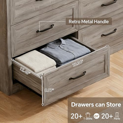 Farmhouse 6 Drawer Dresser for Bedroom, view 6