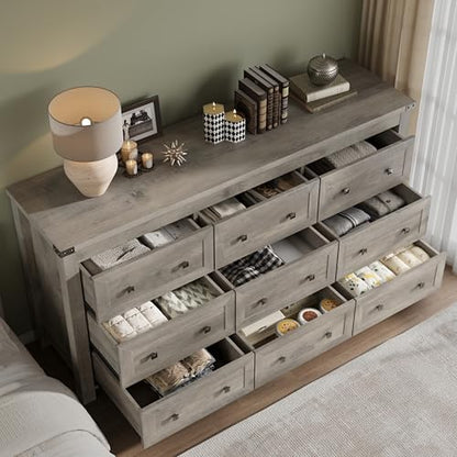 9-Drawer Dresser, Modern Wooden Storage Chest of Drawers, Dresser TV Stand, view 5