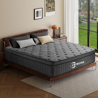 Queen Mattress 12 Inch Queen Size Mattress in a Box Upgrade Pocket Springs，Medium Firm, Breathable Comfort Pressure Relief, Motion Isolation CertiPUR-US Certified