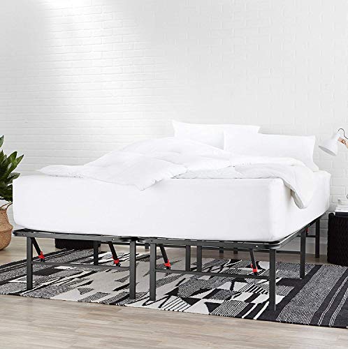 Sturdy Steel Bed Frame with Storage and Quiet Support in Black, view 3