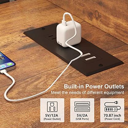 Corner TV Stand with Power Outlet, view 6