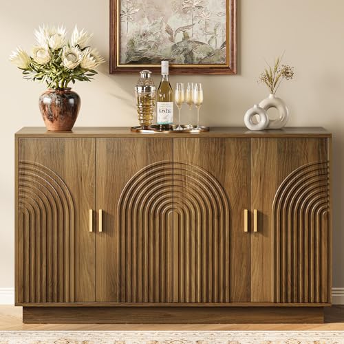 Fluted Sideboard Buffet Cabinet with Storage, view 2