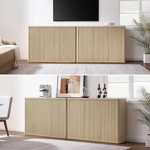 Buffet Cabinet with Storage Accent Sideboard with 3 Doors Modern 46.6" Wide, view 7