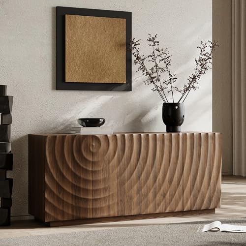 GDFStudio 59" Modern Buffet Cabinet with 3D Water Ripple Doors, view 2