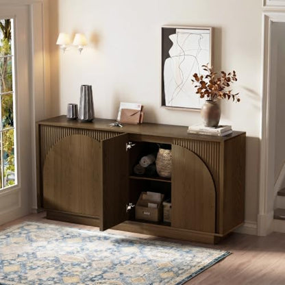 65.35" Walnut Sideboard Buffet Cabinet with Storage, view 7