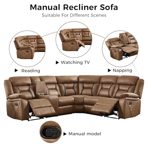 Manual Reclining Sectional Sofa for Living Room, view 6