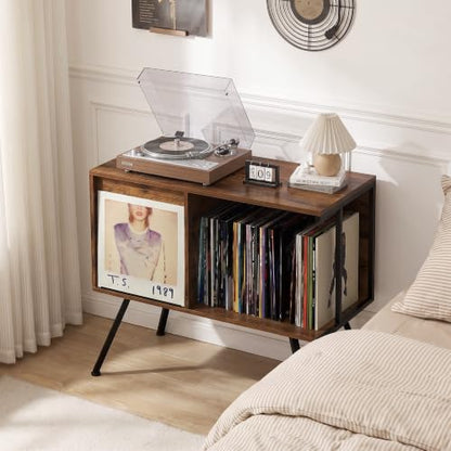 Flip Top Record Player Stand with Vinyl Storage Up to 150 Albums, view 6