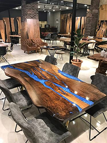 Epoxy Table Top Fully Customised Thick Resin River Table Indoor Outdoor Coffee Table Top Wooden Dining Table Top (36x20 inches) with 18 Inches Tall Legs