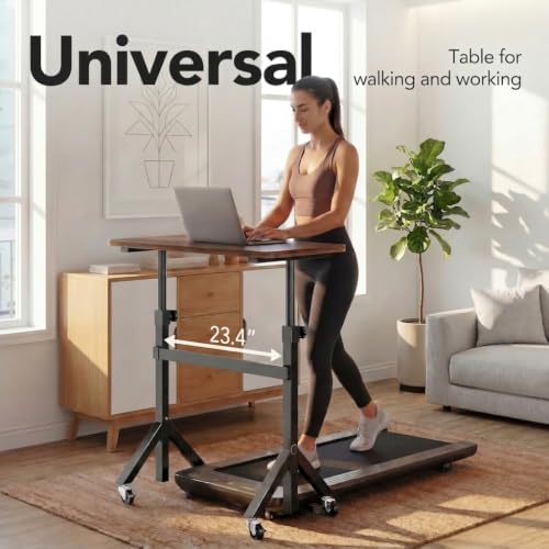 28-46" Small Standing Desk Adjustable Heigh, Mobile Stand Up Desk with Wheels, view 5