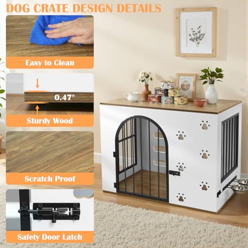 32" Dog Crate Furniture for Small Medium Dogs, view 3