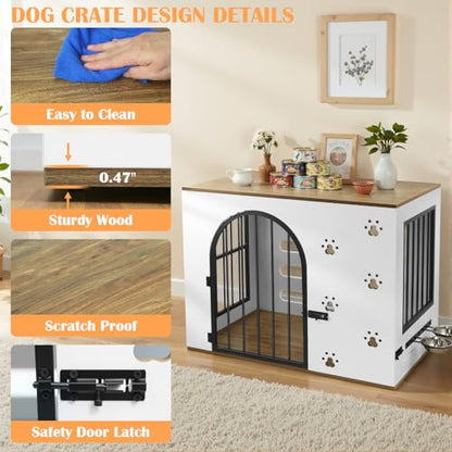 32" Dog Crate Furniture for Small Medium Dogs, view 3
