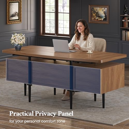 70.9" W x 27.6" D Office Desk with 3 Drawers, Modern Computer Desk with Storage, view 5