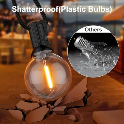 Outdoor String Lights, 100FT G40 Bulbs Shatterproof Patio Lights, view 5