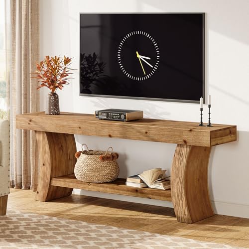 63" Solid Wood TV Stand for 55/60/65/75" TVs, Farmhouse TV Console, view 2