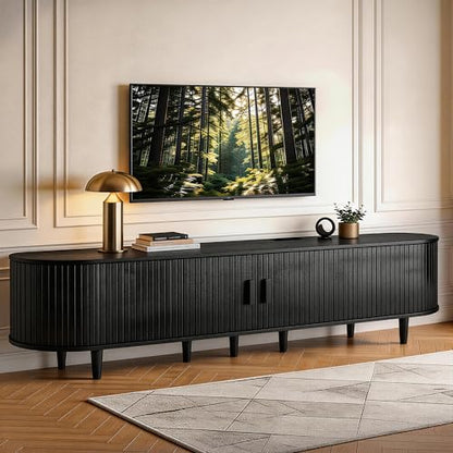 MXV 80" TV Stand with Sliding Doors for Living Room, view 2