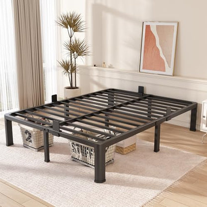 Heavy Duty Steel Bed Frame with Round Edges, Black, view 3