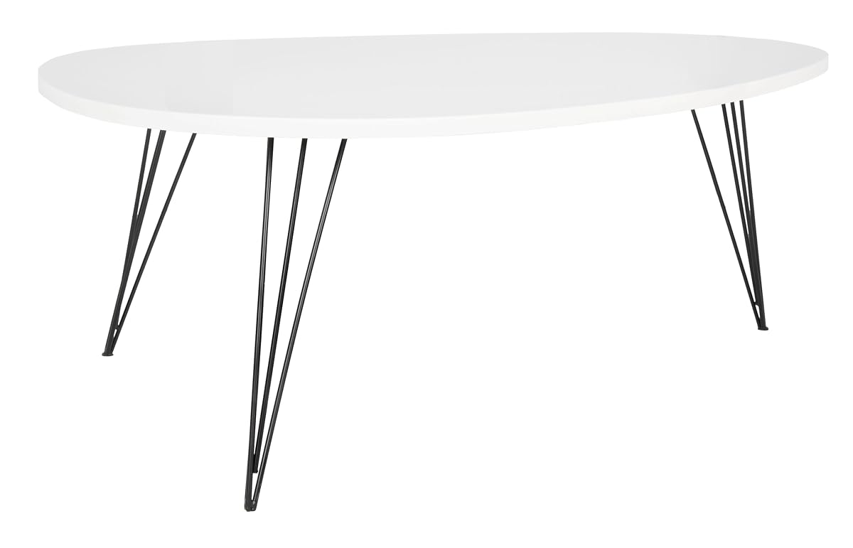 Safavieh Home Collection Wynton Mid-Century Modern White and Black Coffee Table