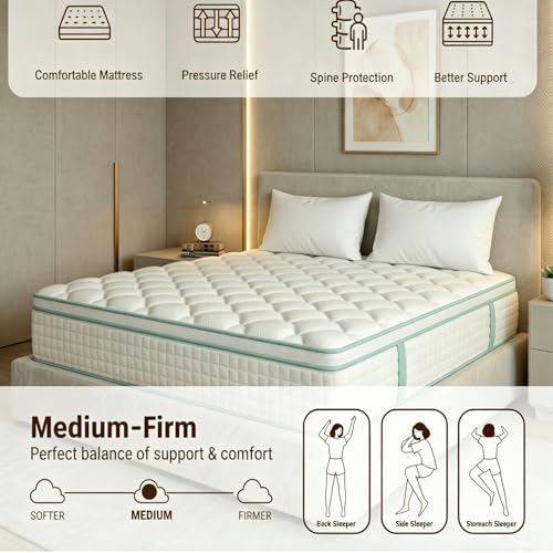 Twin Size Mattress 10 Inch, Hybrid Mattresses Medium Firm Mattress Bed in a Box, view 7