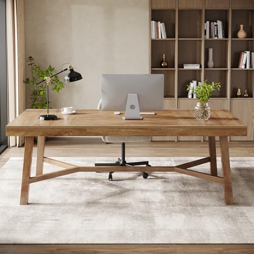 Tribesigns 71-Inch Executive Desk, Farmhouse Computer Desk for Home Office, view 2