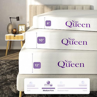 8 Inch Queen Size Mattress, Bamboo Charcoal Memory Foam Mattress, Bed in a Box, view 7