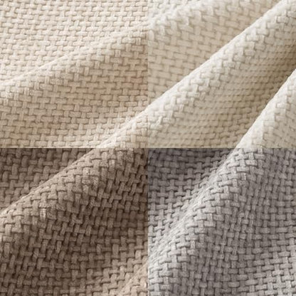 Pack of 4 Couch Throw Pillow Covers 18x18 Inch Neutral Beige/Brown Soft Decorative Chenille Pillow Covers Farmhouse Accent Cushion Covers for Boho Spring Home Decor Sofa Bedroom Living Room