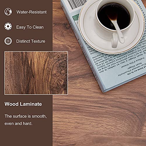 Wood Coffee Table with Storage Shelf 41.7in Industrial Table for Living Room, Brown