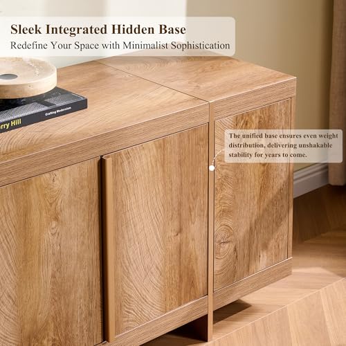 Modern 70" TV Stand Media Console for 80" TVs,Large Concealed Storage, view 5