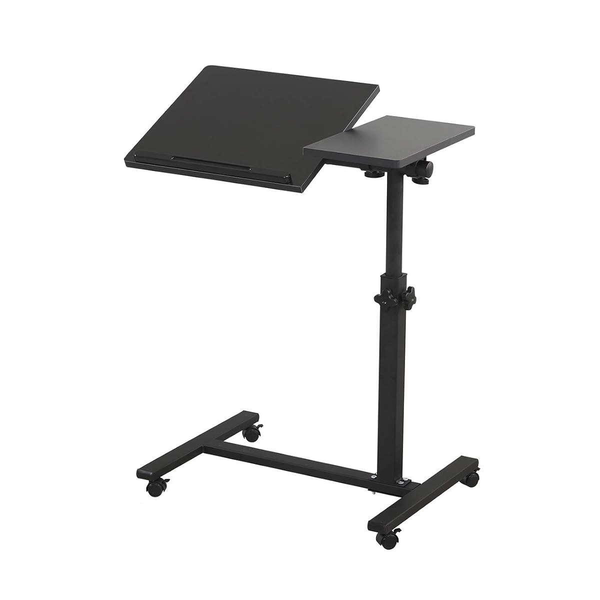 Overbed Bedside Desk Mobile Rolling Laptop Stand Tilting Overbed Table