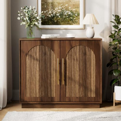 Fluted Sideboard Buffet Cabinet with Storage, view 2