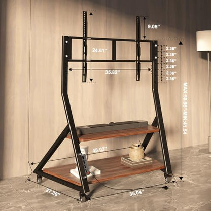 Heavy Duty Rolling TV Stand with Power Outlet for 55 to 100 inch TV, view 6